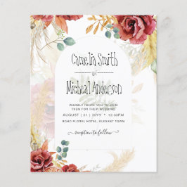 VERKAUF! Boho Burgundy Gold Floral Country Stallfa Flyer