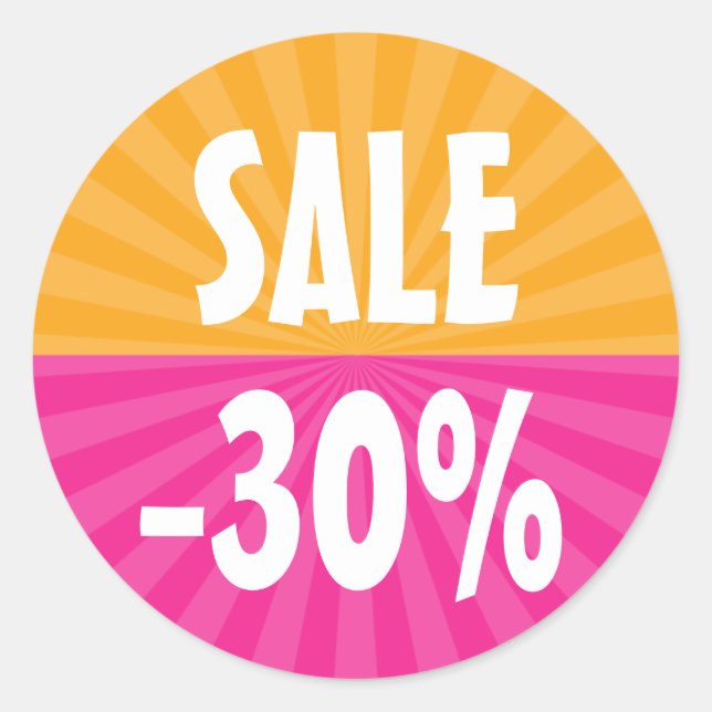 Verkauf/Discount-Aufkleber Runder Aufkleber (Vorderseite)