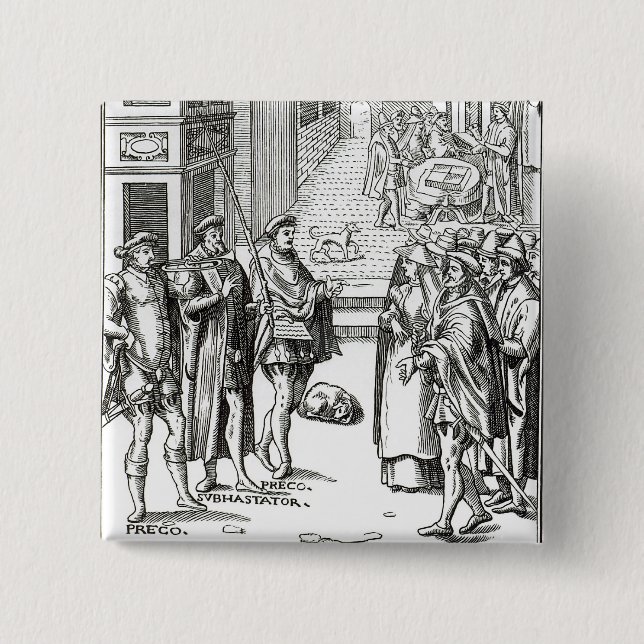 Verkauf durch Stadtausrufer, nach einem Button (Vorderseite)