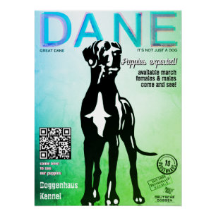 Verkauf eines glänzenden Great Dane Posters Poster