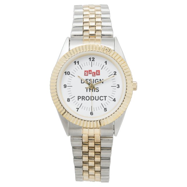 VERKAUF! Frauenwache - Personalisiert - zwei Tone Armbanduhr (Vorderseite)