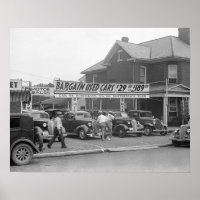 Verkauf gebrauchter Autos, 1938 Vintages Foto