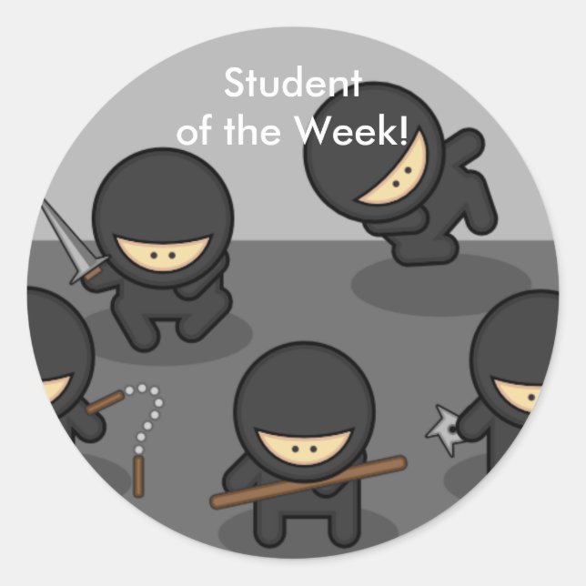 VERKAUF! Ninja Student der Week Stickers (Vorderseite)