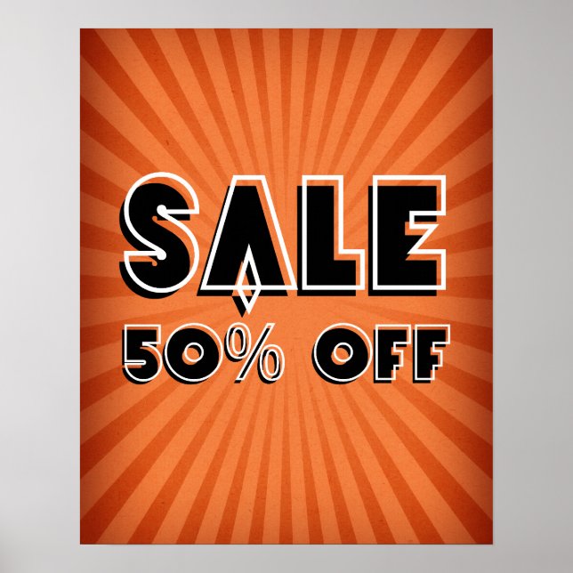 Verkauf, Retro 50% Rabatt Verkauf, Boutique Verkau Poster (Vorne)