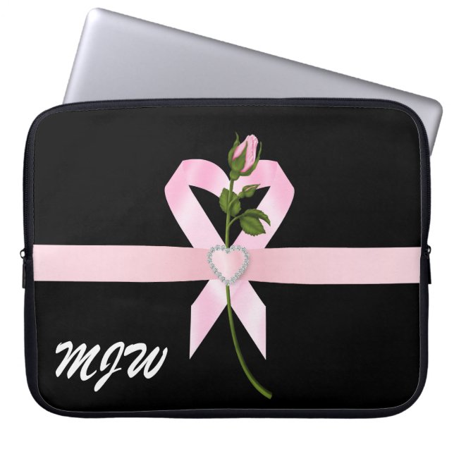 Verkauf! Rosa Schleife - SRF Laptopschutzhülle (Vorderseite)