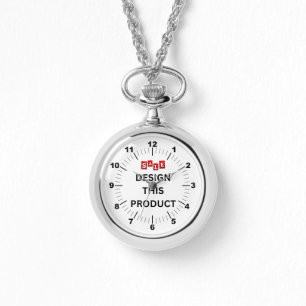 VERKAUF! Silver Necklace Watch - Personalisiert Armbanduhr
