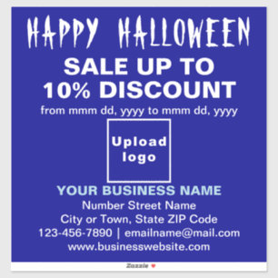 Verkauf von Halloween auf Blue Vinyl Sticker