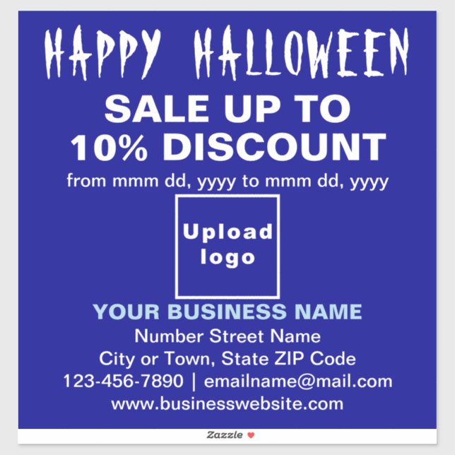 Verkauf von Halloween auf Blue Vinyl Sticker (Blatt)