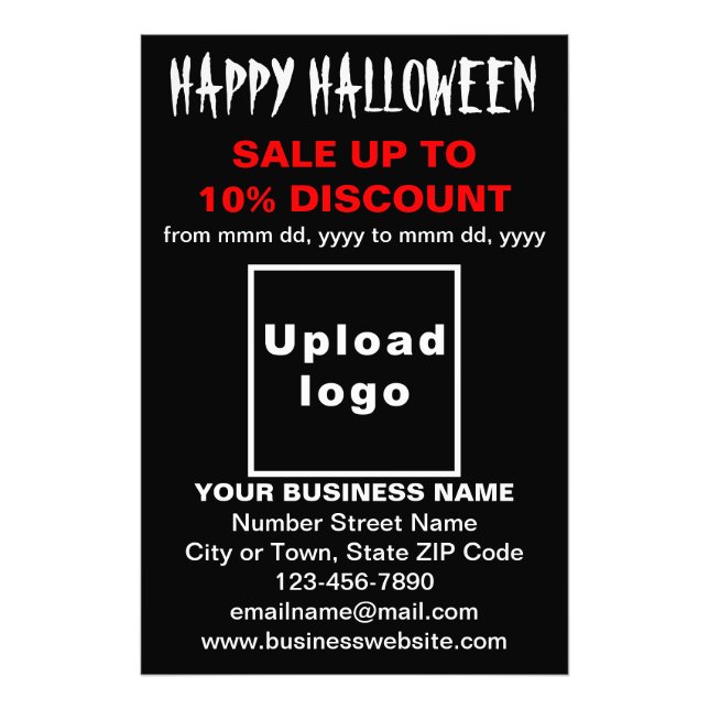Verkauf von Halloween-Unternehmen auf dem schwarze Fotodruck (Vorne)