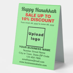 Verkauf von Hanukkah an hellgrünen Tischen Tischaufsteller