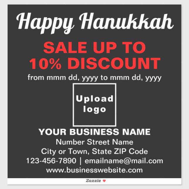 Verkauf von Hanukkah an schwarzen Vinyl-Sticker Aufkleber (Blatt)
