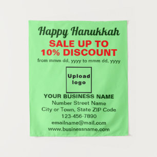 Verkauf von Hanukkah auf hellgrünen Tapisserien Wandteppich
