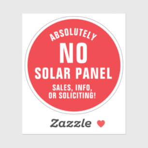 Verkauf von Solarpaneelen anhalten oder Tür anford Aufkleber