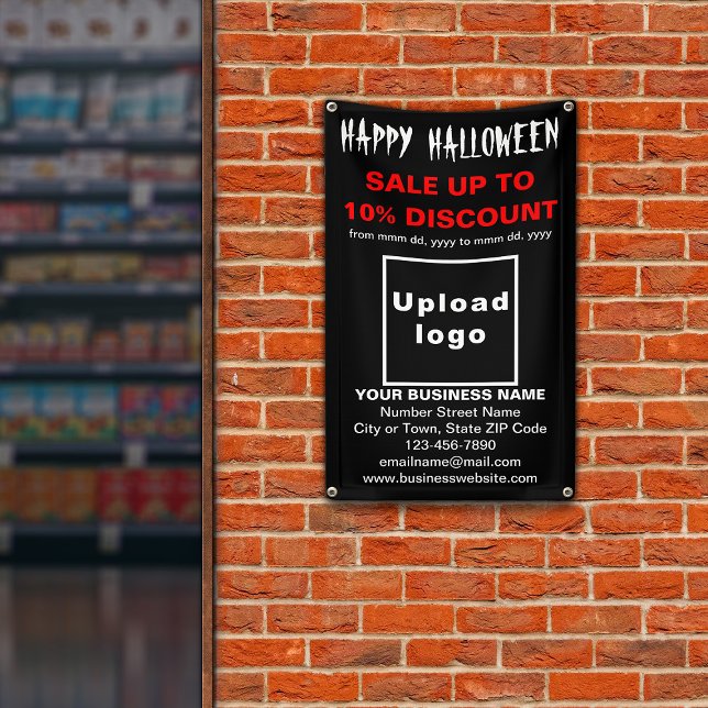 Verkauf von Werbebannern Banner (Attract more customers this holiday. Business Halloween sale on black banner.)
