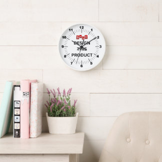 VERKAUF! Wall-Clock, 10" runder weißer Holzrahmen Uhr