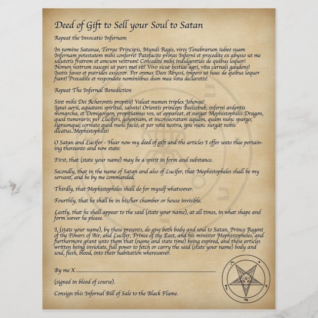 Verkaufe dein Soul an Satan! Flyer (Vorne)
