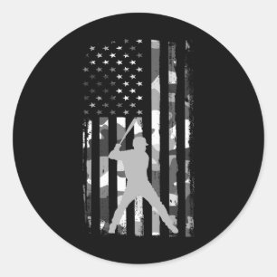 Verkaufe Spieler Amerikanische Flagge Camo Patriot Runder Aufkleber