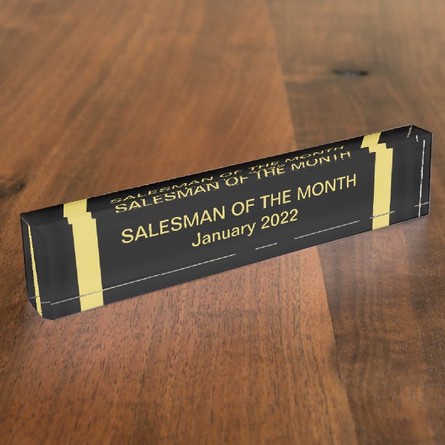 Verkäufer des Month Award Desk Name Plate Namensplakette (Seite)