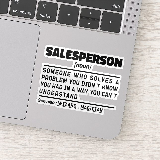Verkäufer Noun Marketing Experte Verhandlungsführe Aufkleber (Detail)