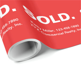 VERKAUFT Immobilien-Marketing   Minimalistisch Fet Geschenkpapier