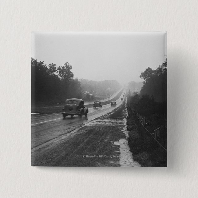 Verkehr auf Landstraße Button (Vorderseite)