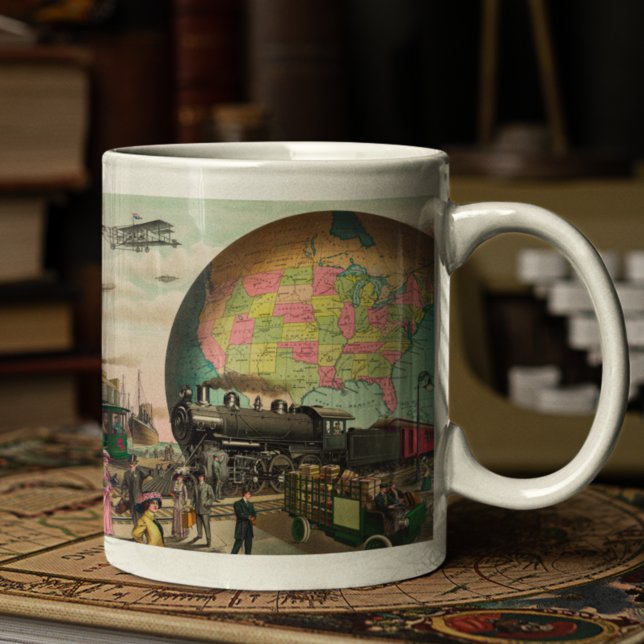 Verkehr des 20. Jahrhunderts, Vintag 1910 Kaffeetasse (Von Creator hochgeladen)