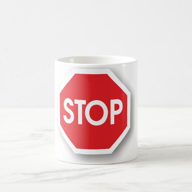 Verkehrs-Stoppschild Kaffeetasse (Mittel)