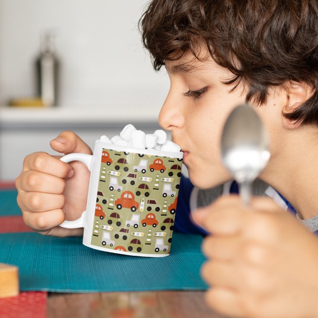 Verkehrsbeleuchtung Orange Cars Muster Kaffeetasse (mugs and cups)