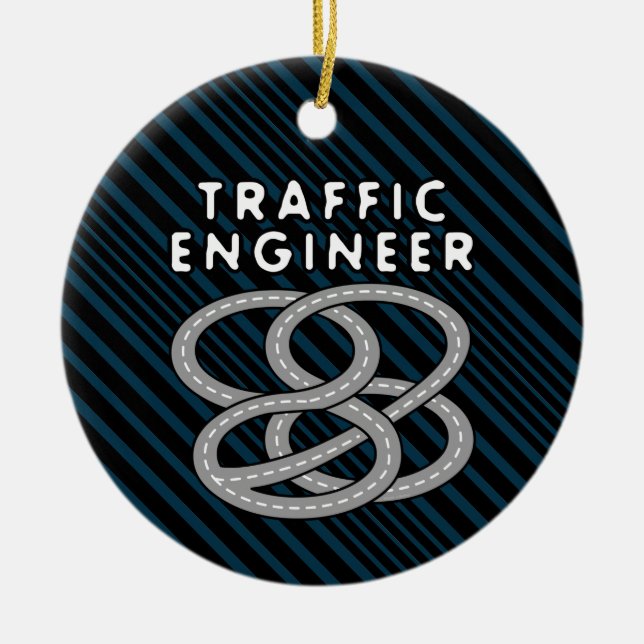 Verkehrsingenieur Autobahnkreuz Keramik Ornament (Vorne)