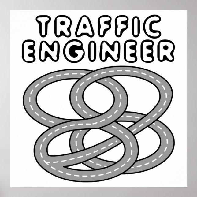 Verkehrsingenieur Autobahnkreuz Poster (Vorne)