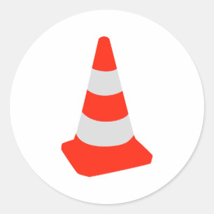 Verkehrskegel Runder Aufkleber