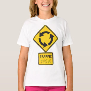 Verkehrskreisel-Straßenschild Gelbes Diamant T-Shirt