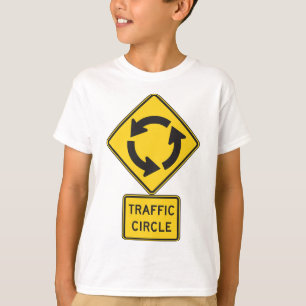 Verkehrskreisel-Straßenschild Gelbes Diamant T-Shirt
