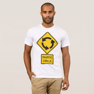 Verkehrskreisel-Straßenschild gelbes Diamant T-Shirt
