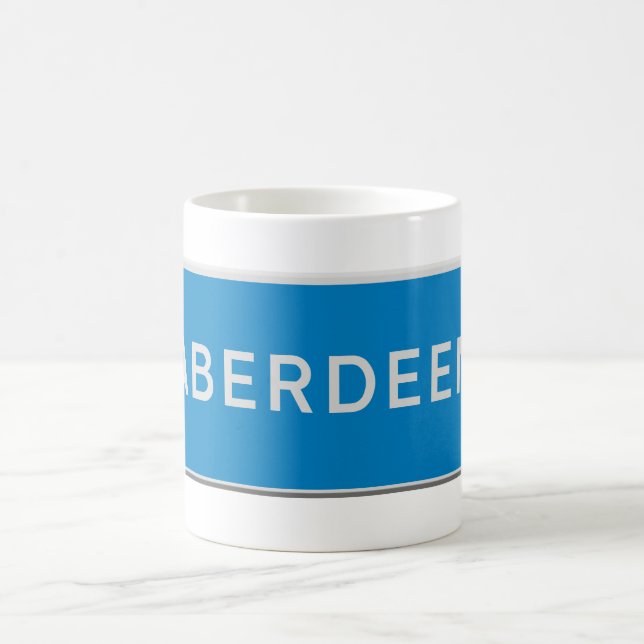 Verkehrsschild Aberdeen Kaffeetasse (Mittel)