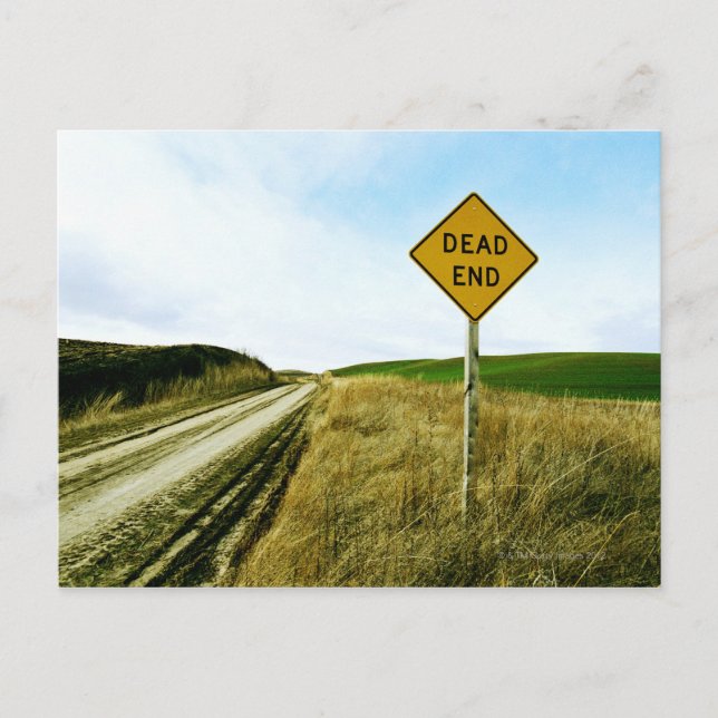 Verkehrsschild am Ende, Palouse, Washington Postkarte (Vorderseite)