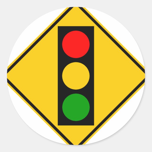 Verkehrsschild an der Autobahn Runder Aufkleber (Vorderseite)