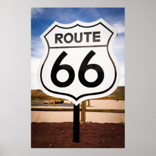 Verkehrsschild des Weges 66, Arizona Poster