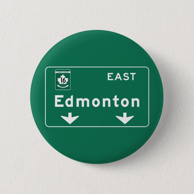 Verkehrsschild Edmontons, Kanada Button (Vorderseite)
