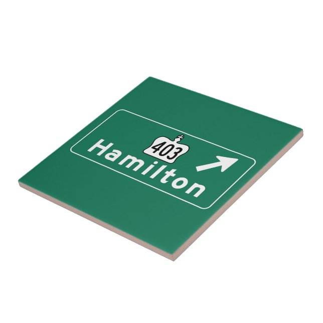 Verkehrsschild Hamiltons, Kanada Fliese (Seite)