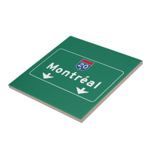 Verkehrsschild Montreals, Kanada Fliese