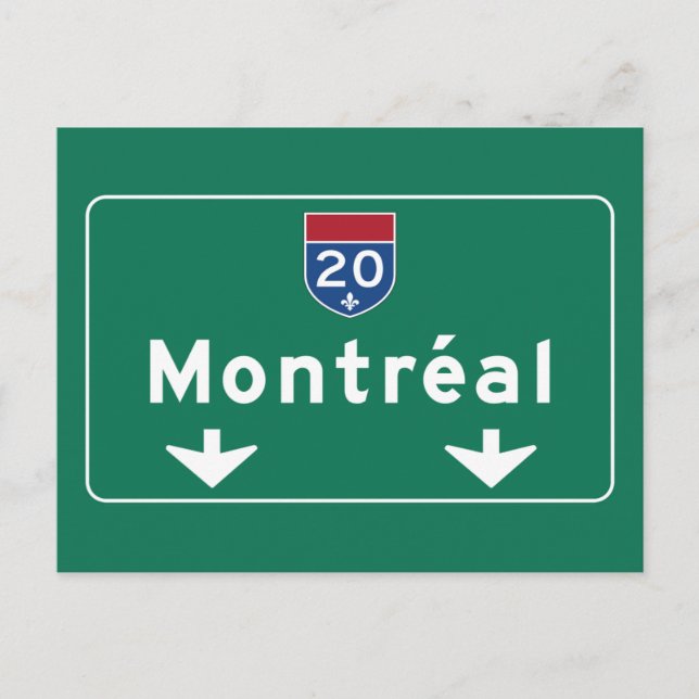 Verkehrsschild Montreals, Kanada Postkarte (Vorderseite)