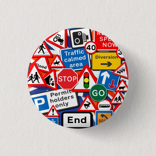 Verkehrsschilder Button (Vorderseite)