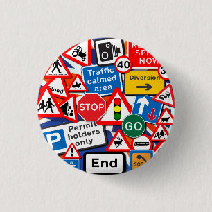 Verkehrsschilder Button