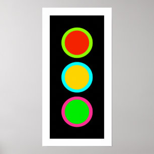 Verkehrssignal Stopp-Caution-Go Mod Stopp Light Fu Poster
