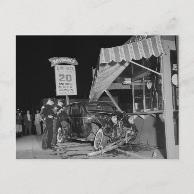 Verkehrsunfall, Los Angeles 1951 Vintag Postkarte (Vorderseite)