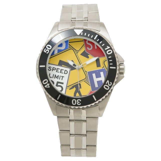 Verkehrszeichen Armbanduhr (Vorderseite)