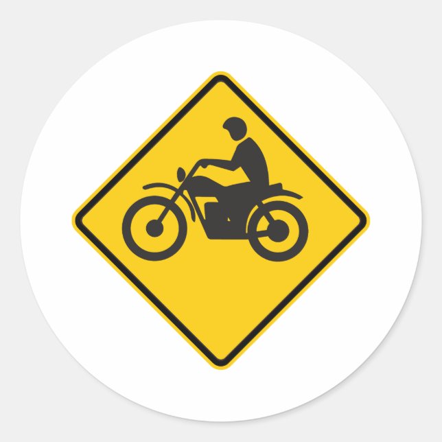 Verkehrszeichen auf der Autobahn Runder Aufkleber (Vorderseite)