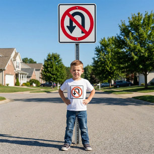 Verkehrszeichen Kein Wenden Straßen-Sicherheitssym T-Shirt