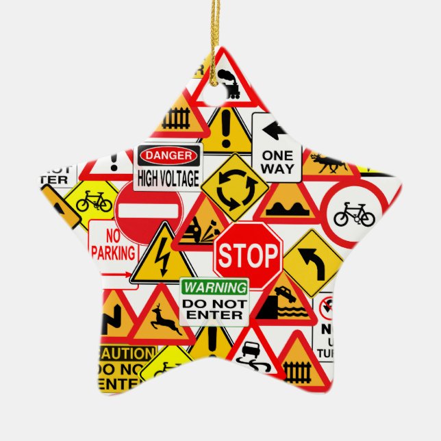Verkehrszeichenverzierung - fertigen Sie besonders Keramik Ornament (Vorne)